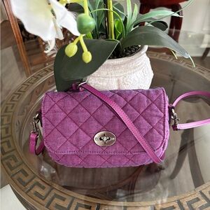 🩷🩷PATRICIA NASH PLUM PINK QUILTED DENIM BONNY STONEWASHED CROSSBODY BAG!🩷🩷